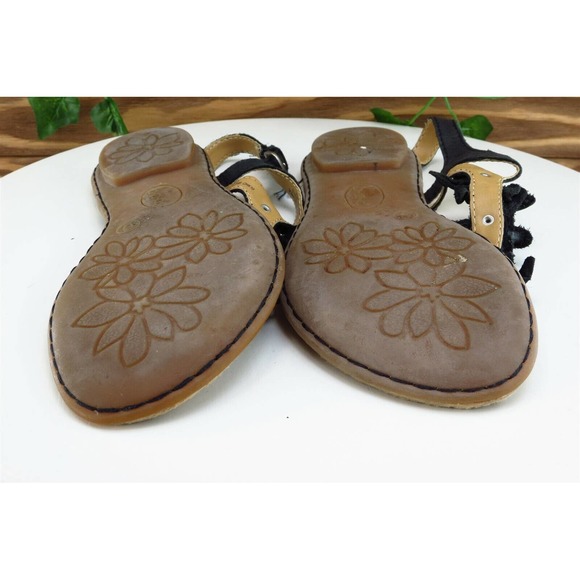 Born‎ Concept Sz 6 M Black Thong Leather Women Sandals - Picture 7 of 7